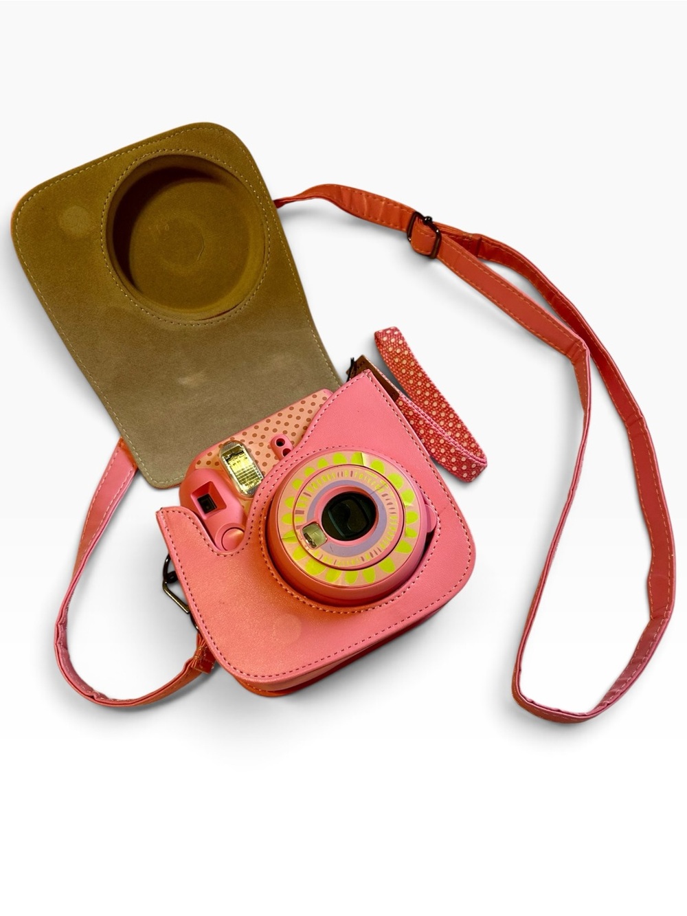 Fujifilm Instax Mini Pink Instant Camera w/ Floral Case